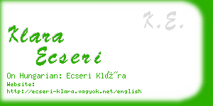 klara ecseri business card